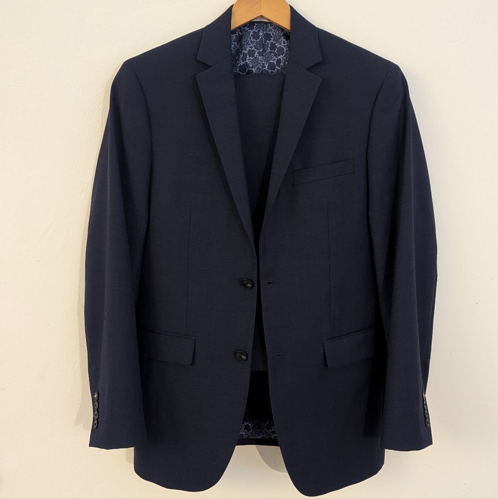 Perry Ellis Premium Navy Suit - Slim Fit
